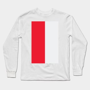 Arsenal Red and White Half Jersey Long Sleeve T-Shirt